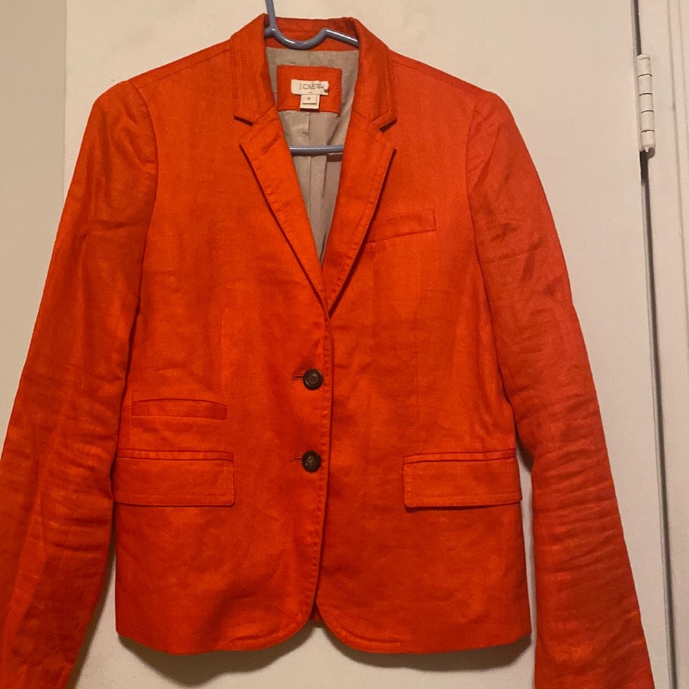 J. Crew Linen Orange Blazer size 6
